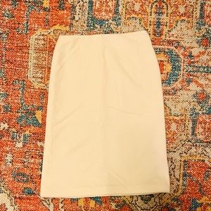 Ralph Lauren Silk Wool Pencil Skirt - Cream / Off White